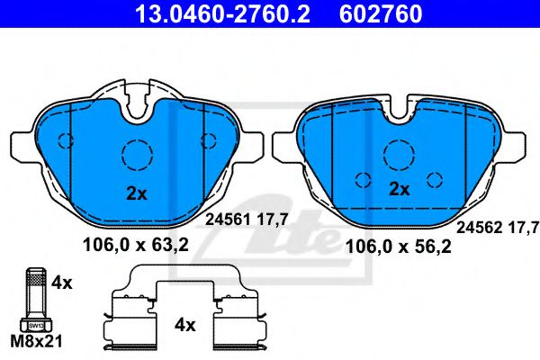 Imagine set placute frana,frana disc ATE 13.0460-2760.2