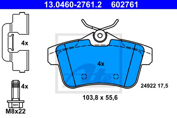 Imagine set placute frana,frana disc ATE 13.0460-2761.2