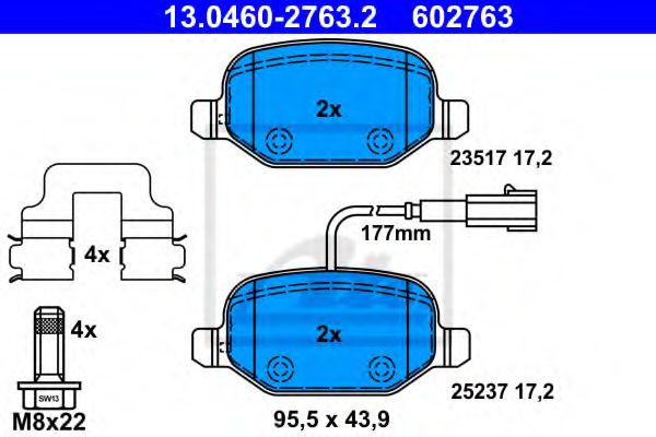 Imagine set placute frana,frana disc ATE 13.0460-2763.2