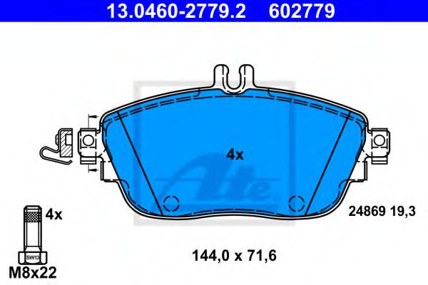 Imagine set placute frana,frana disc ATE 13.0460-2779.2