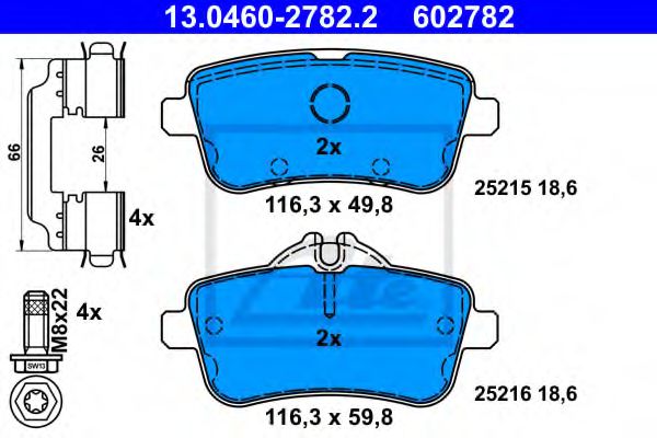 Imagine set placute frana,frana disc ATE 13.0460-2782.2