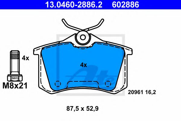 Imagine set placute frana,frana disc ATE 13.0460-2886.2