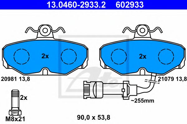 Imagine set placute frana,frana disc ATE 13.0460-2933.2