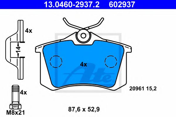 Imagine set placute frana,frana disc ATE 13.0460-2937.2