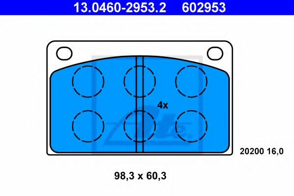 Imagine set placute frana,frana disc ATE 13.0460-2953.2