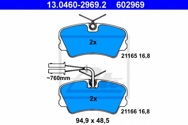 Imagine set placute frana,frana disc ATE 13.0460-2969.2