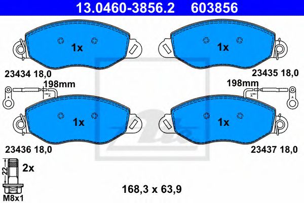 Imagine set placute frana,frana disc ATE 13.0460-3856.2