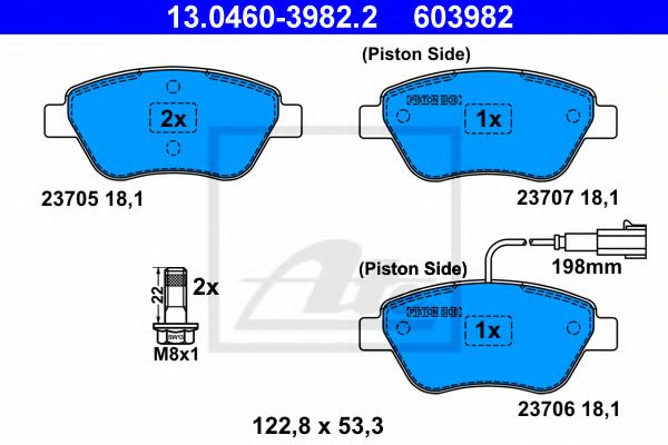 Imagine set placute frana,frana disc ATE 13.0460-3982.2