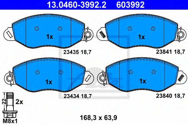 Imagine set placute frana,frana disc ATE 13.0460-3992.2