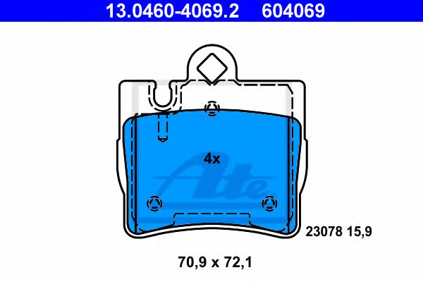 Imagine set placute frana,frana disc ATE 13.0460-4069.2