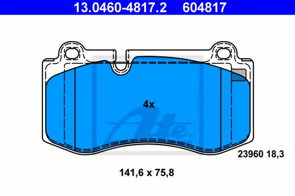 Imagine set placute frana,frana disc ATE 13.0460-4817.2