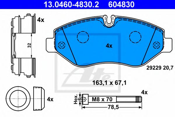 Imagine set placute frana,frana disc ATE 13.0460-4830.2