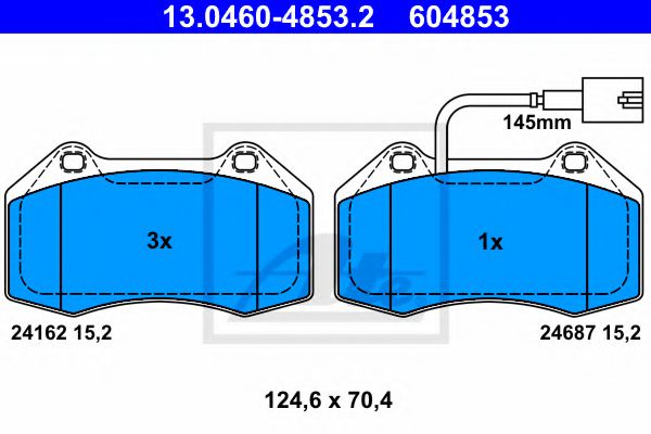 Imagine set placute frana,frana disc ATE 13.0460-4853.2