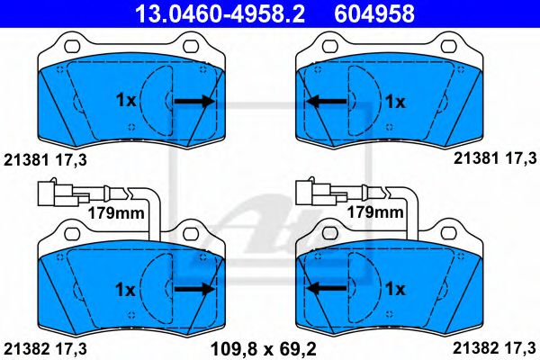 Imagine set placute frana,frana disc ATE 13.0460-4958.2