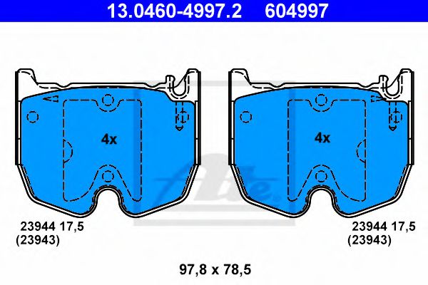 Imagine set placute frana,frana disc ATE 13.0460-4997.2