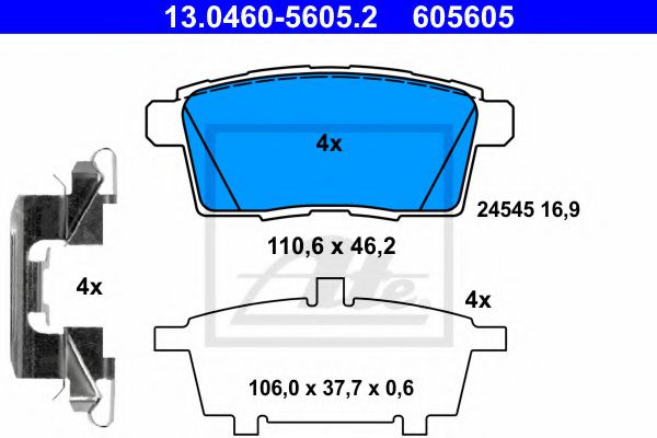 Imagine set placute frana,frana disc ATE 13.0460-5605.2