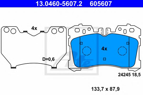 Imagine set placute frana,frana disc ATE 13.0460-5607.2