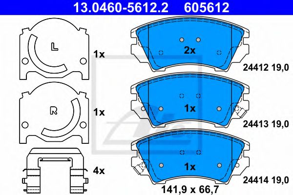 Imagine set placute frana,frana disc ATE 13.0460-5612.2