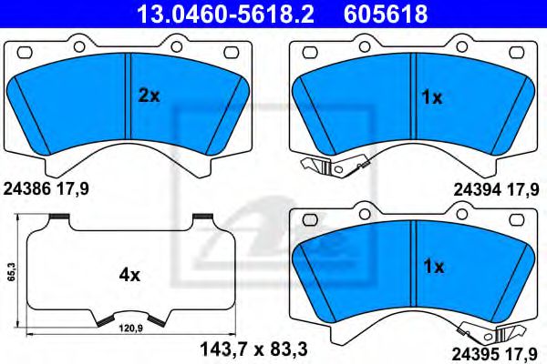 Imagine set placute frana,frana disc ATE 13.0460-5618.2