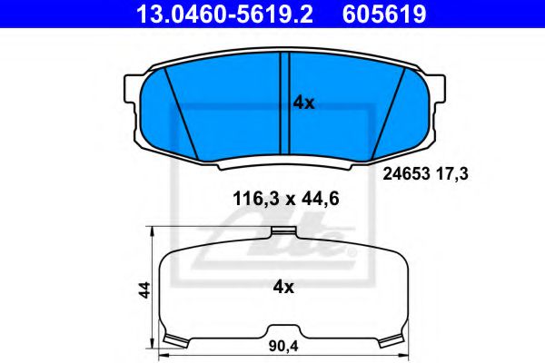 Imagine set placute frana,frana disc ATE 13.0460-5619.2