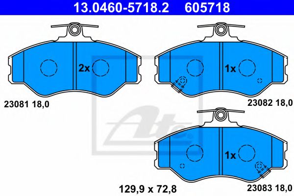 Imagine set placute frana,frana disc ATE 13.0460-5718.2