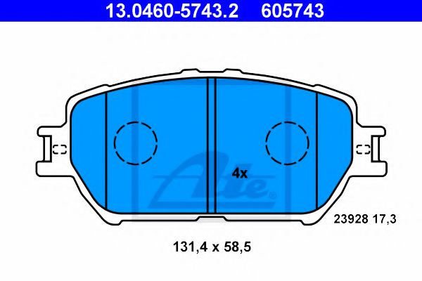 Imagine set placute frana,frana disc ATE 13.0460-5743.2