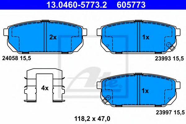 Imagine set placute frana,frana disc ATE 13.0460-5773.2