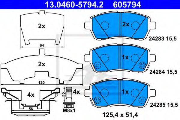 Imagine set placute frana,frana disc ATE 13.0460-5794.2