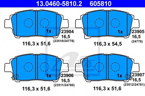 Imagine set placute frana,frana disc ATE 13.0460-5810.2