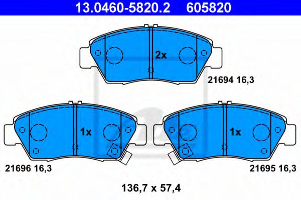 Imagine set placute frana,frana disc ATE 13.0460-5820.2