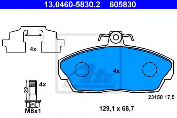 Imagine set placute frana,frana disc ATE 13.0460-5830.2