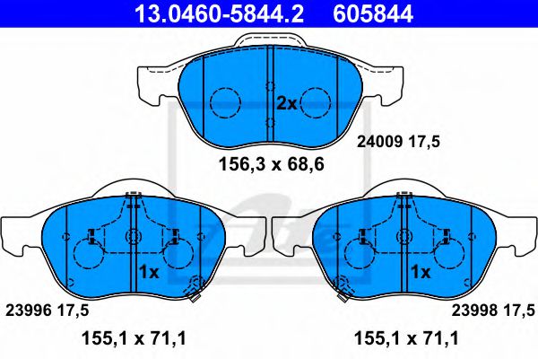 Imagine set placute frana,frana disc ATE 13.0460-5844.2