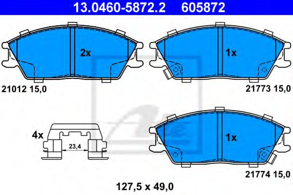 Imagine set placute frana,frana disc ATE 13.0460-5872.2