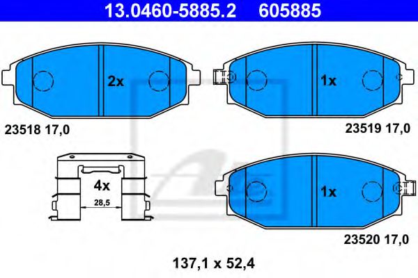 Imagine set placute frana,frana disc ATE 13.0460-5885.2