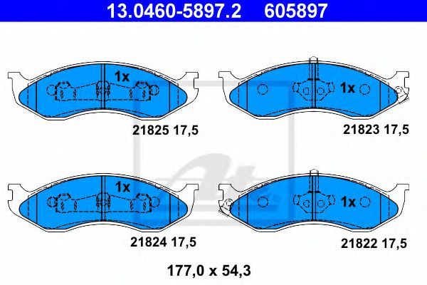 Imagine set placute frana,frana disc ATE 13.0460-5897.2