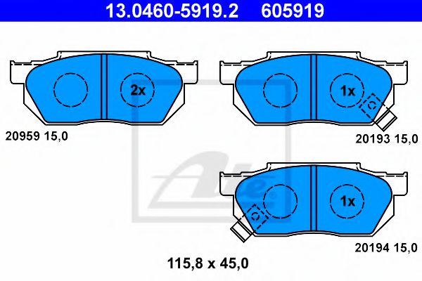 Imagine set placute frana,frana disc ATE 13.0460-5919.2