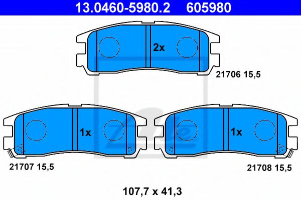 Imagine set placute frana,frana disc ATE 13.0460-5980.2