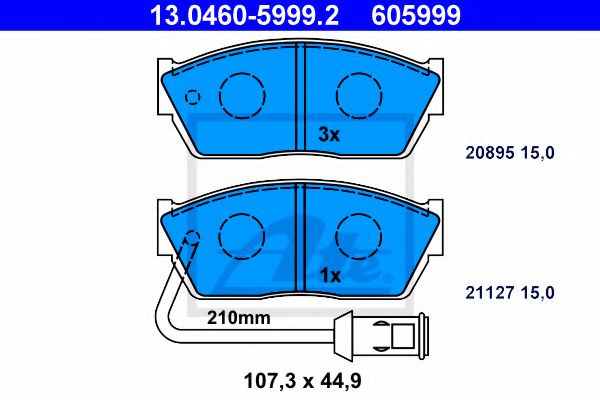 Imagine set placute frana,frana disc ATE 13.0460-5999.2