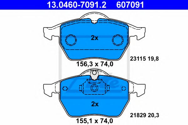 Imagine set placute frana,frana disc ATE 13.0460-7091.2