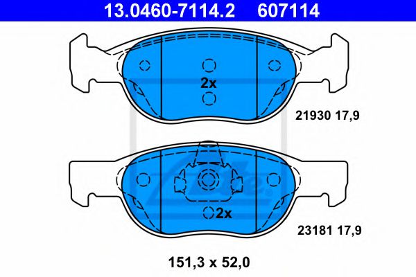 Imagine set placute frana,frana disc ATE 13.0460-7114.2