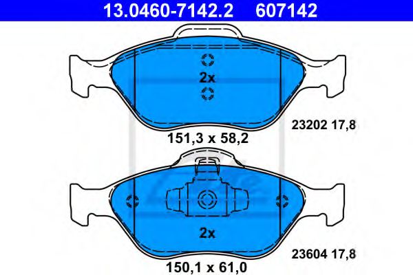 Imagine set placute frana,frana disc ATE 13.0460-7142.2