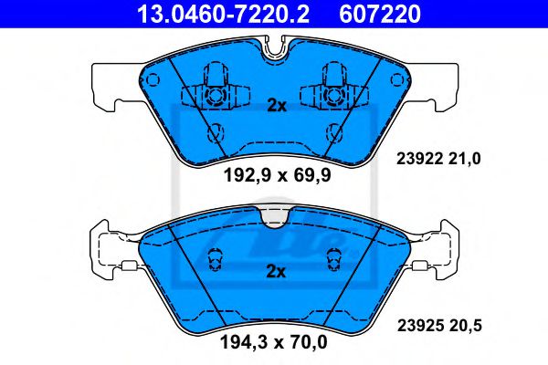 Imagine set placute frana,frana disc ATE 13.0460-7220.2