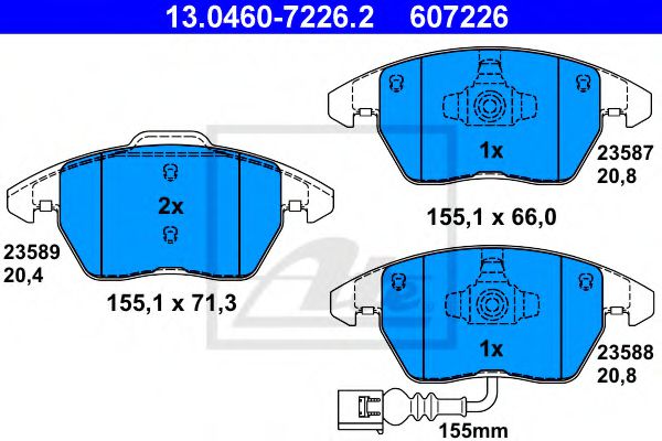 Imagine set placute frana,frana disc ATE 13.0460-7226.2