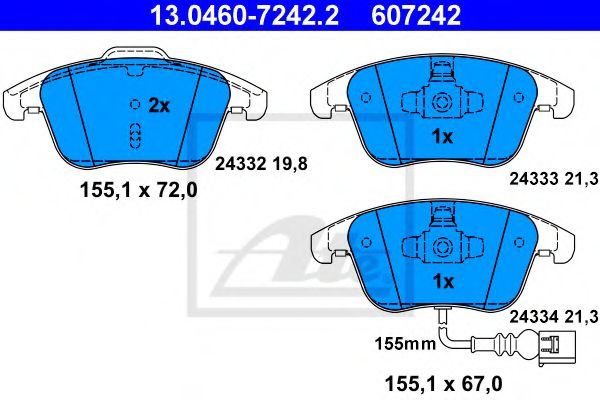 Imagine set placute frana,frana disc ATE 13.0460-7242.2