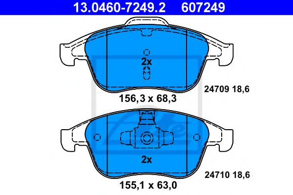 Imagine set placute frana,frana disc ATE 13.0460-7249.2