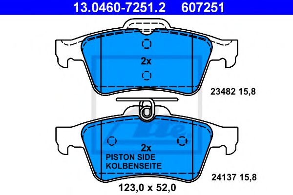 Imagine set placute frana,frana disc ATE 13.0460-7251.2