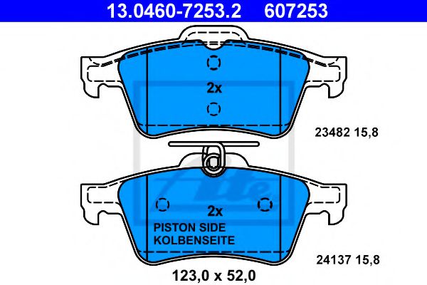 Imagine set placute frana,frana disc ATE 13.0460-7253.2