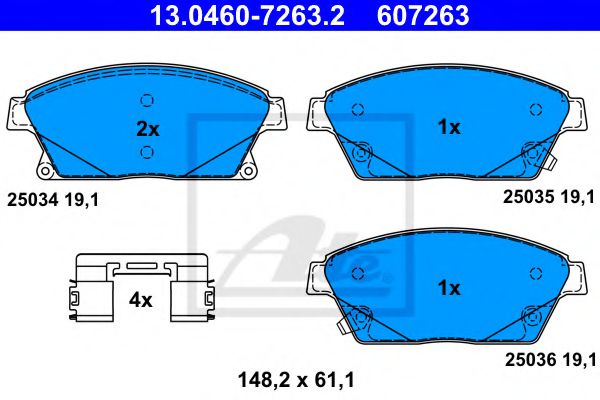 Imagine set placute frana,frana disc ATE 13.0460-7263.2