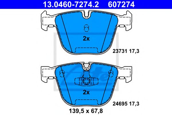 Imagine set placute frana,frana disc ATE 13.0460-7274.2