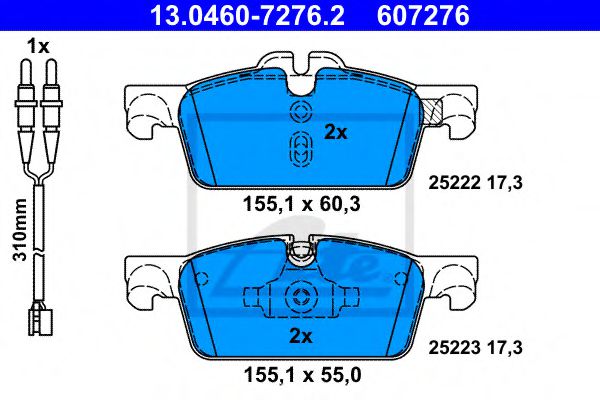 Imagine set placute frana,frana disc ATE 13.0460-7276.2